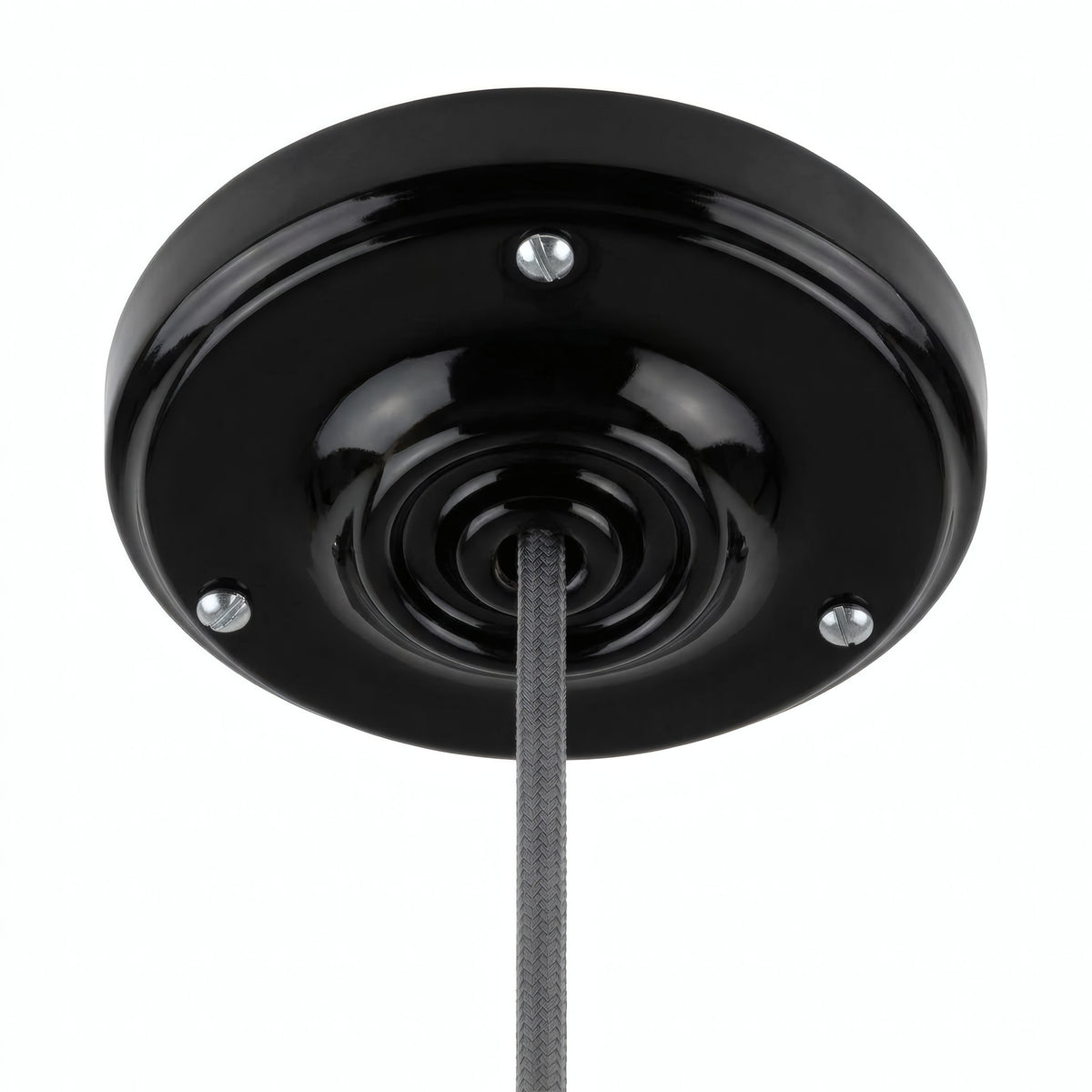 Florón de porcelana con kit de fijación, Ø 105 mm — Negro