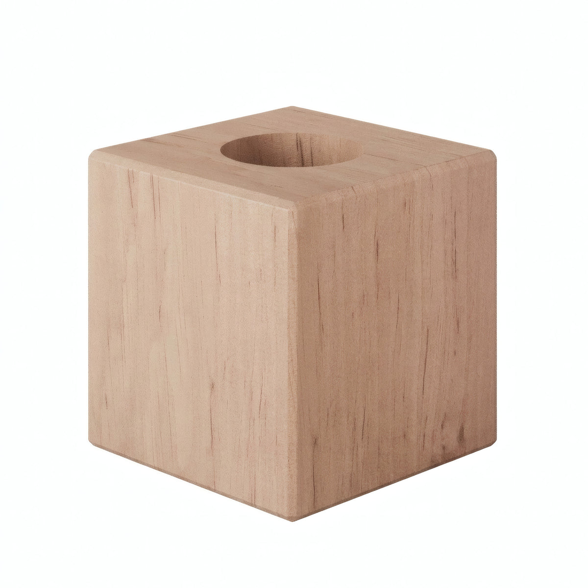 Base de lámpara cubo de aliso para portalámparas E27 — Madera natural