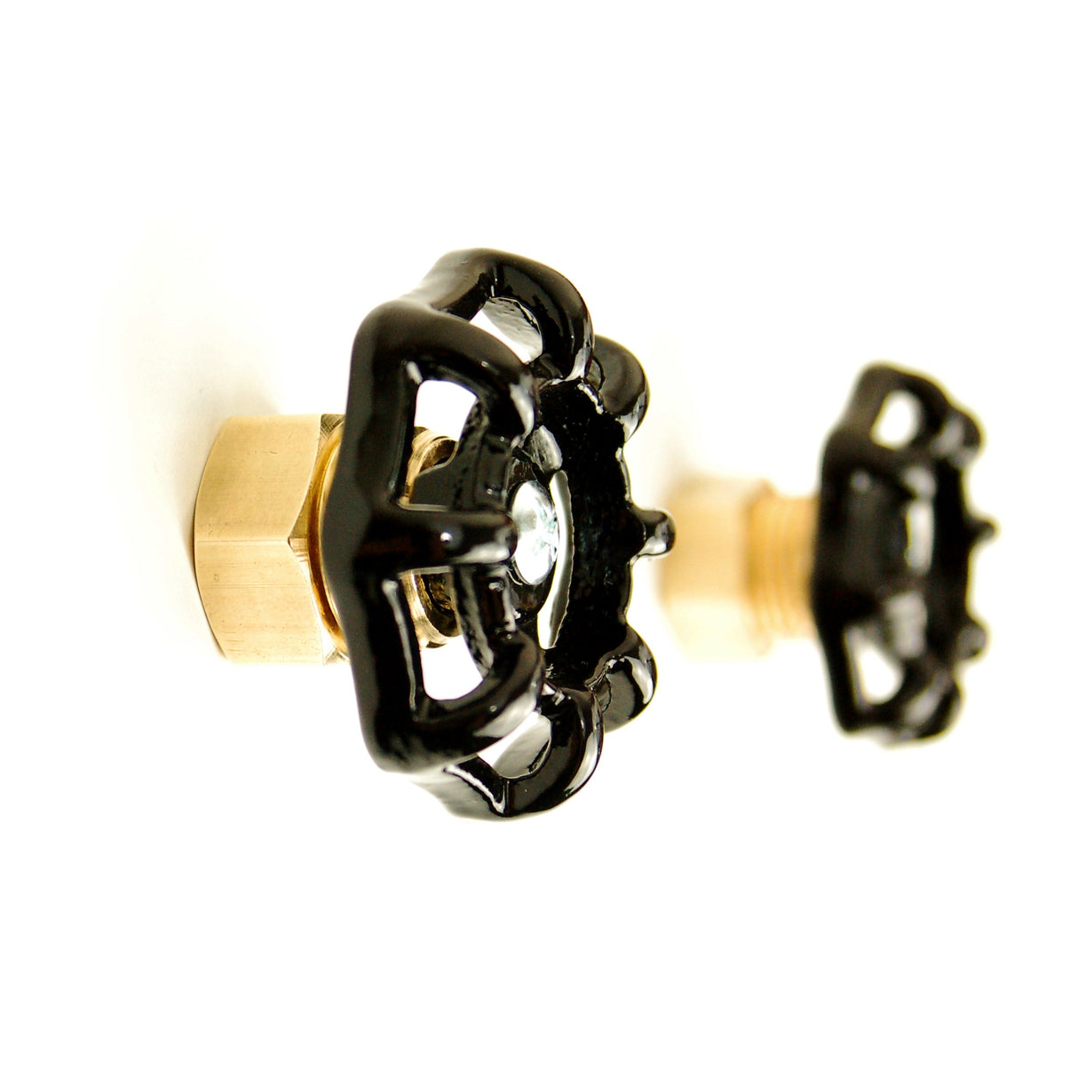 Pomo tirador de puerta con volante válvula de estilo industrial negro