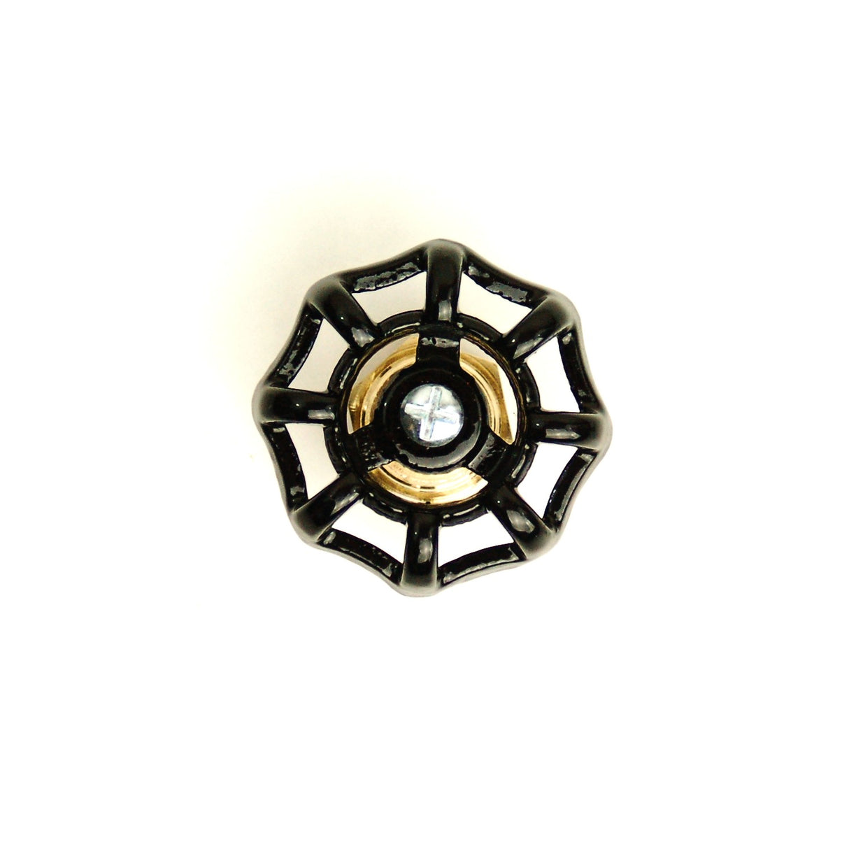 Pomo tirador de puerta con volante válvula estilo steampunk negro