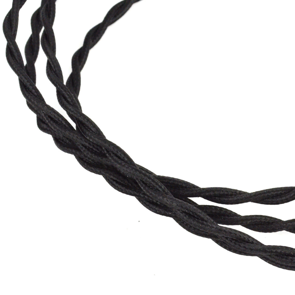 Cable eléctrico textil negro trenzado