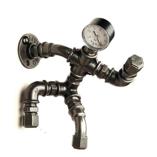 Perchero de pared "El Escalador 2" con cabezal de mano