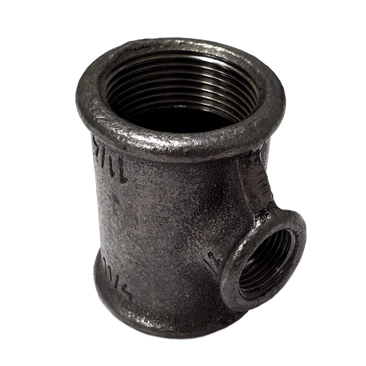 Raccord Té réduit fonte noire Fem/Fem/Fem
