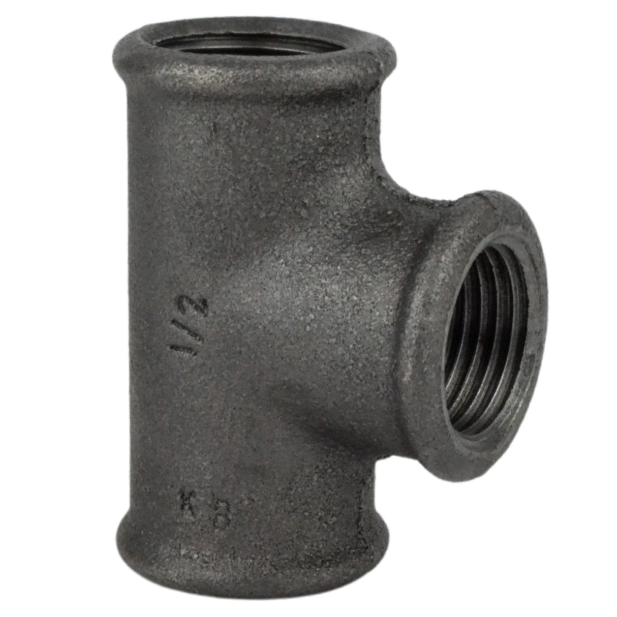 Te / T Igual hembra hierro fundido negro