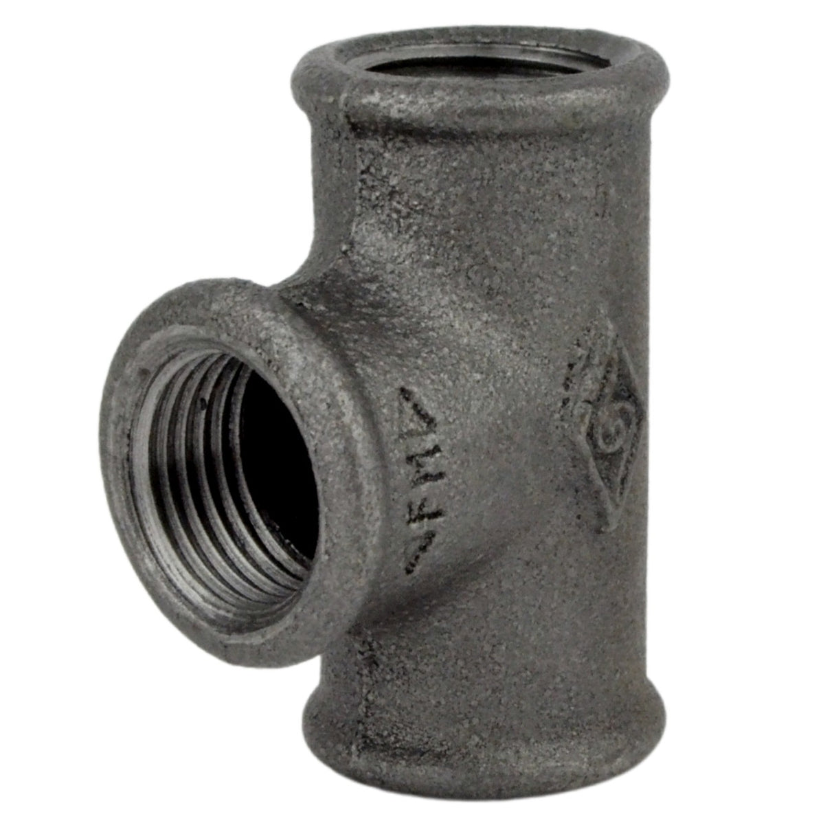 Te / T Igual hembra hierro fundido negro