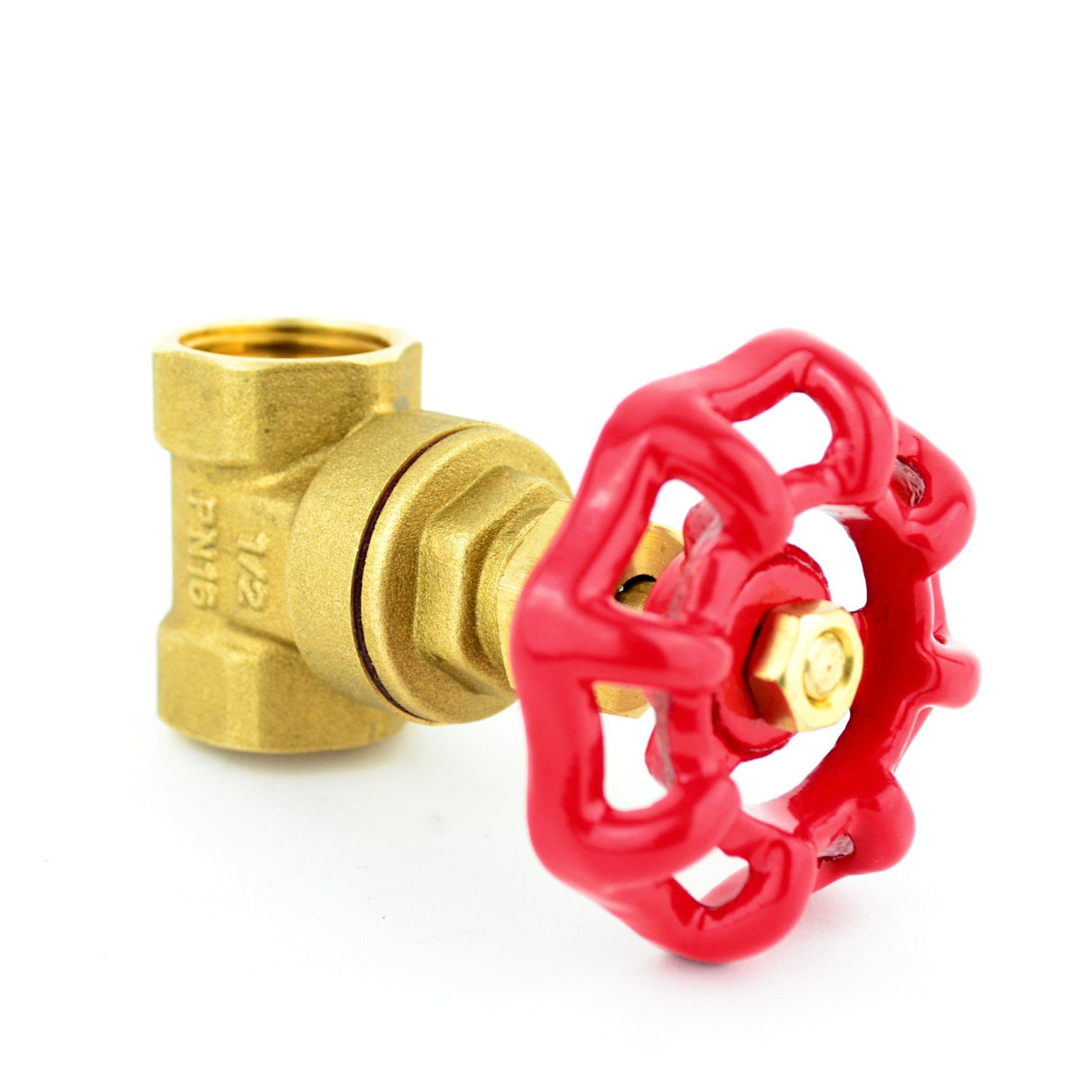 vanne volant rouge en laiton 1/2''