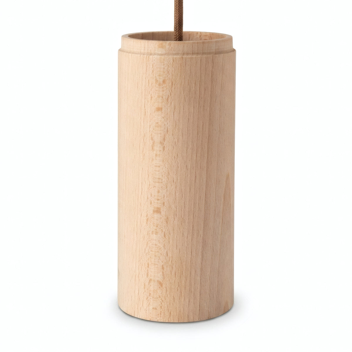 Pantalla cilíndrica de haya para foco con portalámparas E27 — Madera natural
