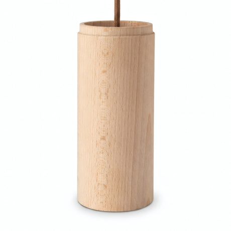 Pantalla cilíndrica de haya para foco con portalámparas E27 — Madera natural