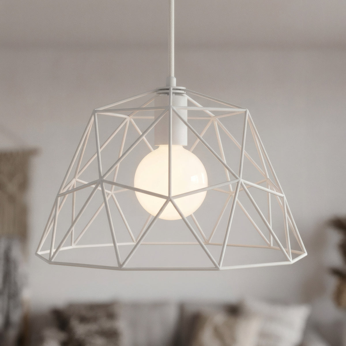 Pantalla jaula cúpula XL metal Ø 35 cm con portalámparas E27
