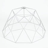 Pantalla jaula cúpula XL metal Ø 35 cm con portalámparas E27 — Blanco