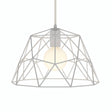 Pantalla jaula cúpula XL metal Ø 35 cm con portalámparas E27 — Blanco