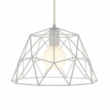 Pantalla jaula cúpula XL metal Ø 35 cm con portalámparas E27 — Blanco
