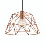 Pantalla jaula cúpula XL metal Ø 35 cm con portalámparas E27 — Cobre