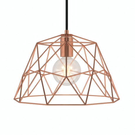 Pantalla jaula cúpula XL metal Ø 35 cm con portalámparas E27 — Cobre