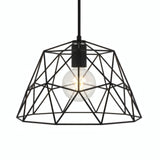 Pantalla jaula cúpula XL metal Ø 35 cm con portalámparas E27 — Negro