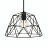 Pantalla jaula cúpula XL metal Ø 35 cm con portalámparas E27 — Negro