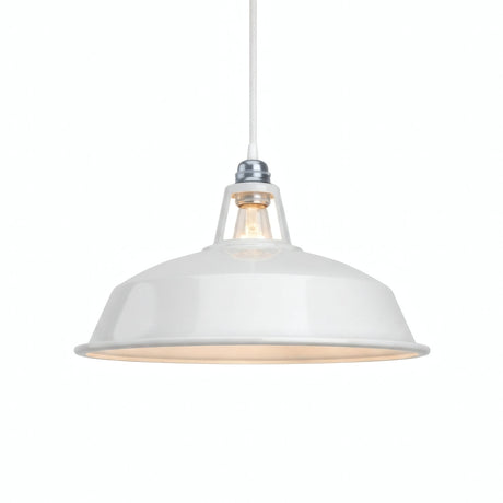 Pantalla de campana esmaltada Ø 38 cm para portalámparas E27 — Blanco