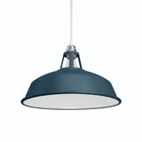 Pantalla de campana esmaltada Ø 38 cm para portalámparas E27 — Azul petróleo