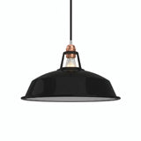 Pantalla de campana esmaltada Ø 38 cm para portalámparas E27 — Negro