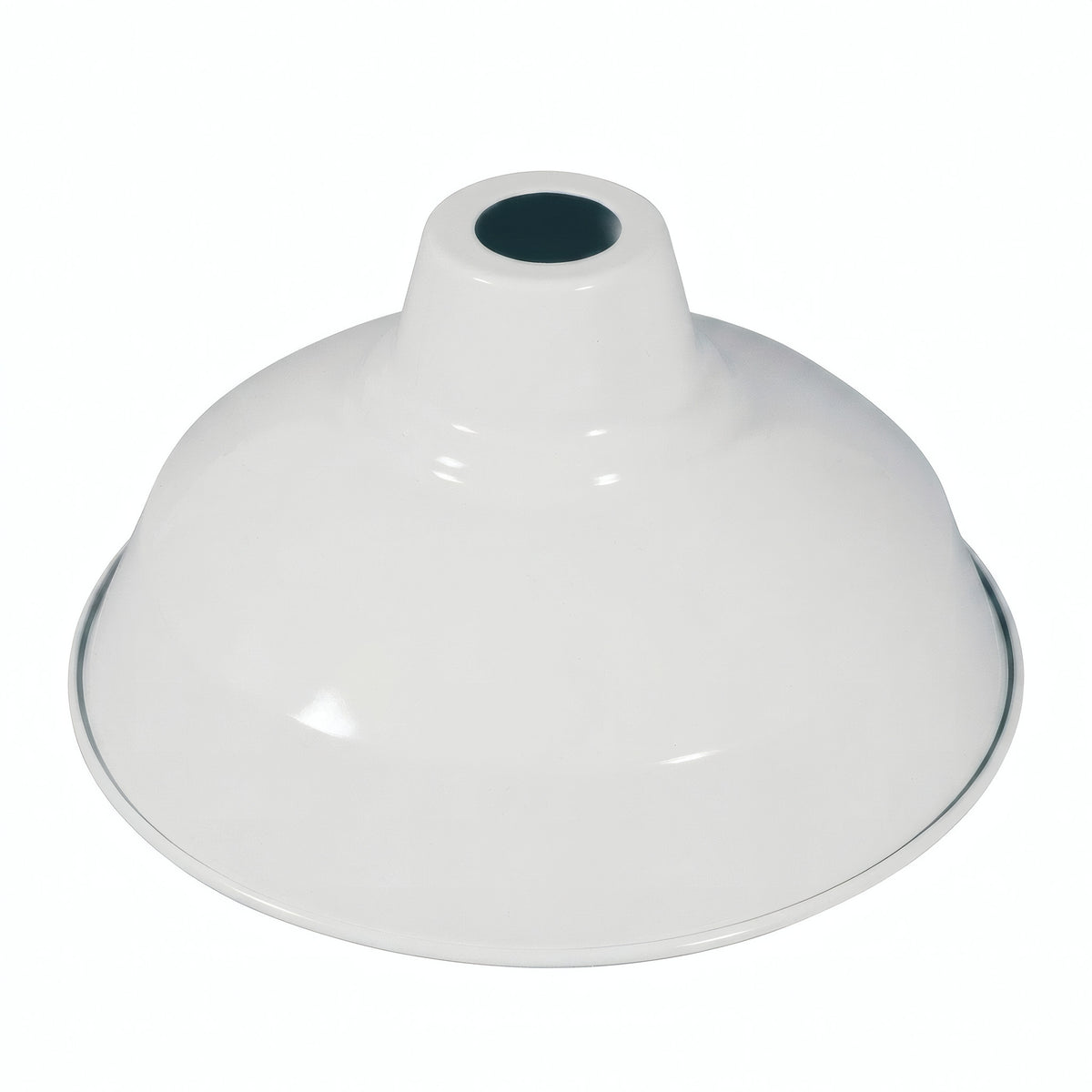 Pantalla cónica de metal Ø 30 cm para portalámparas E27 — Blanco