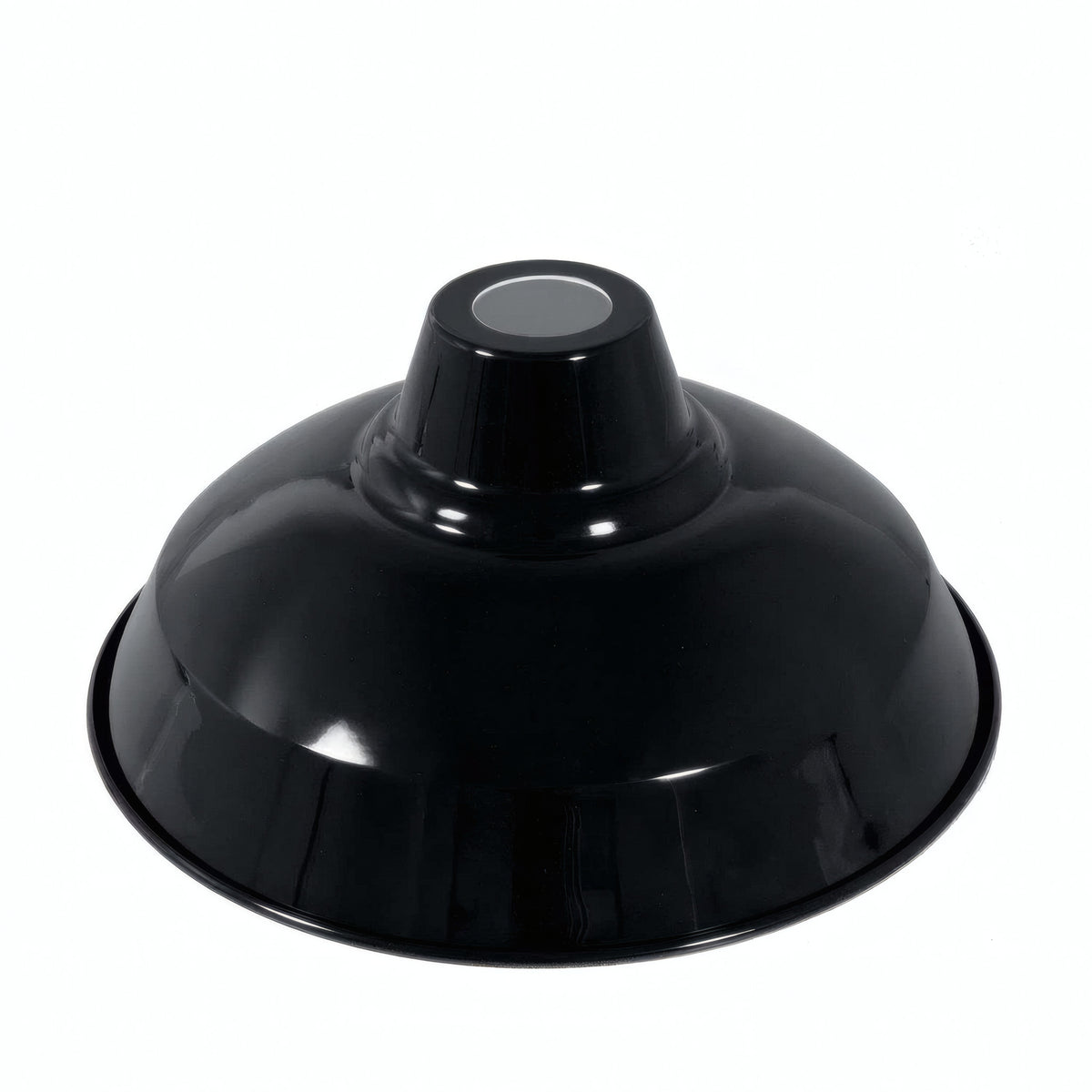 Pantalla cónica de metal Ø 30 cm para portalámparas E27 — Negro
