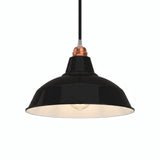 Pantalla cónica de metal Ø 30 cm para portalámparas E27 — Negro