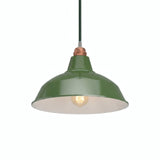 Pantalla cónica de metal Ø 30 cm para portalámparas E27 — Verde