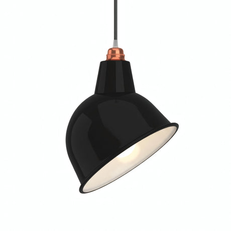 Pantalla con abertura oblicua Ø 30 cm para portalámparas E27 — Negro