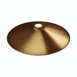 Pantalla plana esmaltada Ø 30 cm para portalámparas E27 — Blanco y bronce satinado