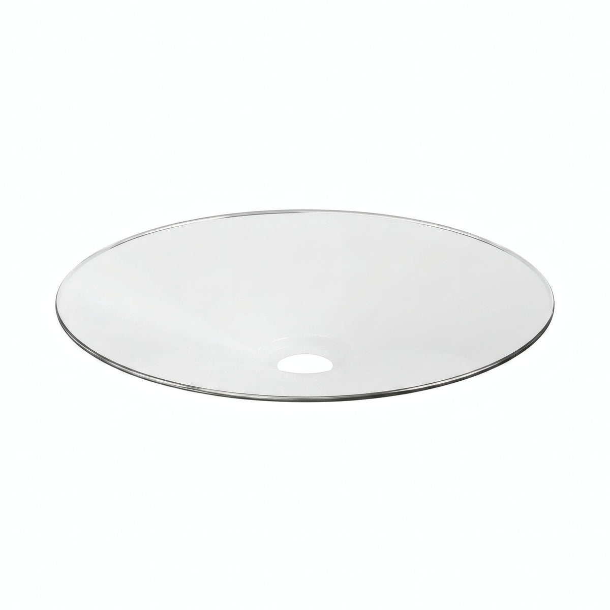 Pantalla plana esmaltada Ø 30 cm para portalámparas E27 — Blanco y titanio satinado