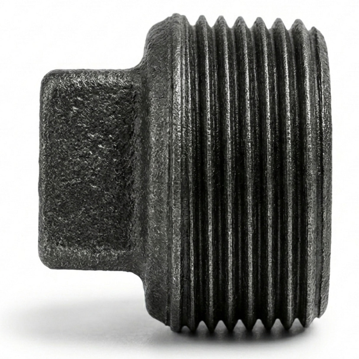 Tapón macho sin tope fundición negra — vista lateral