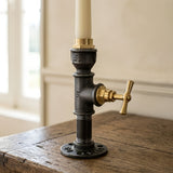 Portavelas Steampunk con Grifo

