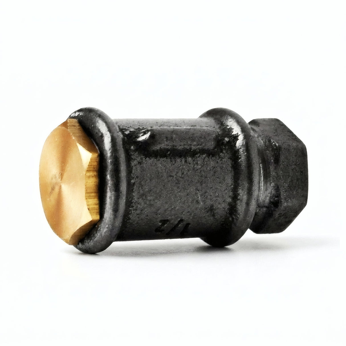 Bouton, poignée de meuble en fonte et laiton - photo produit fond blanc 6