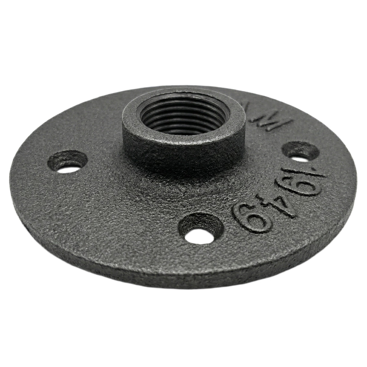 Bride 4 trous 15x21mm fonte noire — vue en perspective