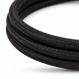 Cable eléctrico textil negro - foto de producto sobre fondo blanco 6