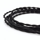 Cable eléctrico textil negro trenzado - foto de producto sobre fondo blanco 3