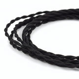 Cable eléctrico textil negro trenzado - foto de producto sobre fondo blanco 5