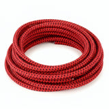 Cable eléctrico textil rojo y negro - foto de producto sobre fondo blanco 8