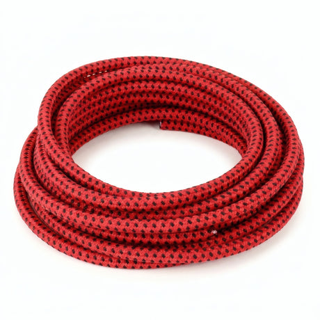 Cable eléctrico textil rojo y negro - foto de producto sobre fondo blanco 8