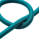 Cable textil redondo de algodón – Cerúleo, detalle del trenzado