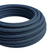 Cable textil redondo de algodón – Gris piedra, rollo en primer plano