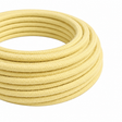 Cable eléctrico textil redondo, algodón amarillo pastel — vista 1