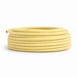 Cable eléctrico textil redondo, algodón amarillo pastel — vista 4