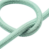 Cable textil redondo de algodón – Menta lechosa, detalle del trenzado