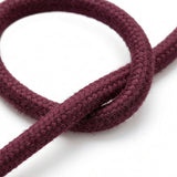 Cable textil redondo de algodón – Vino tinto, detalle del trenzado