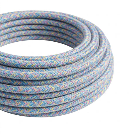 Cable textil redondo de algodón – Lollipop, rollo en primer plano