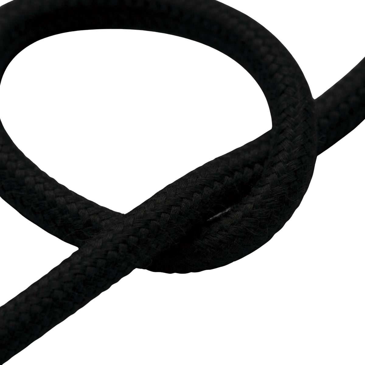 Cable textil redondo de algodón – Negro carbón