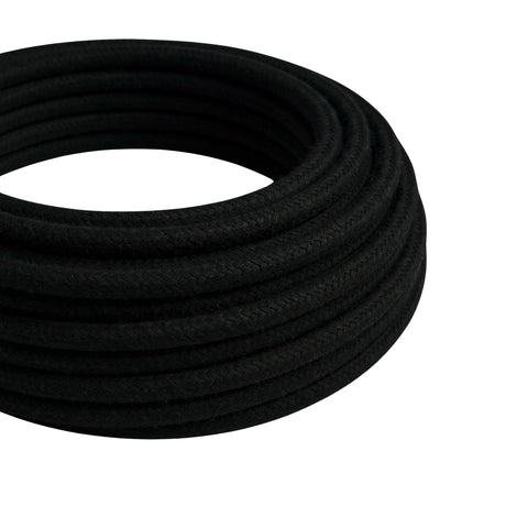 Cable textil redondo de algodón – Negro carbón