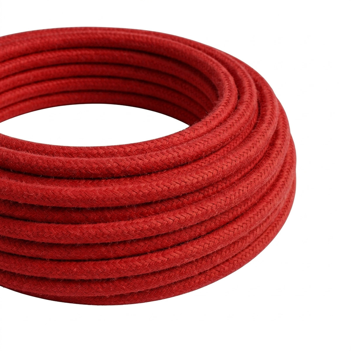 Cable textil redondo de algodón – Rojo fuego