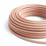 Cable textil redondo de algodón – Salmón, foto sobre fondo blanco (1/2)